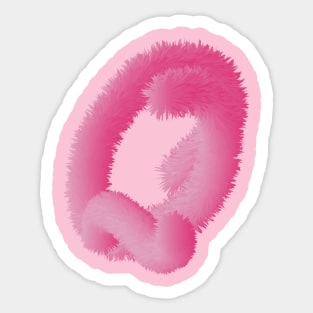 Q Pink Animal Initials Sticker